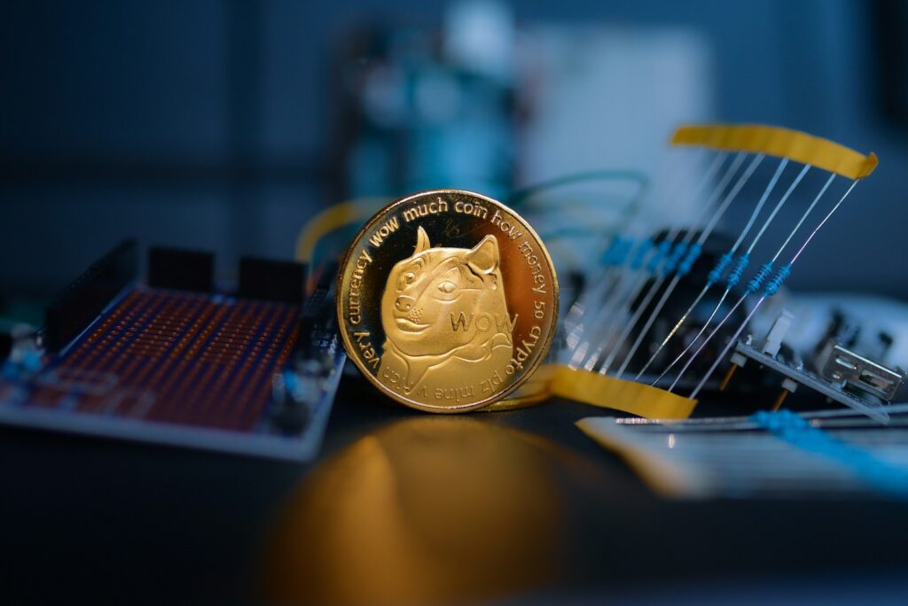 a close up of a coin on a table